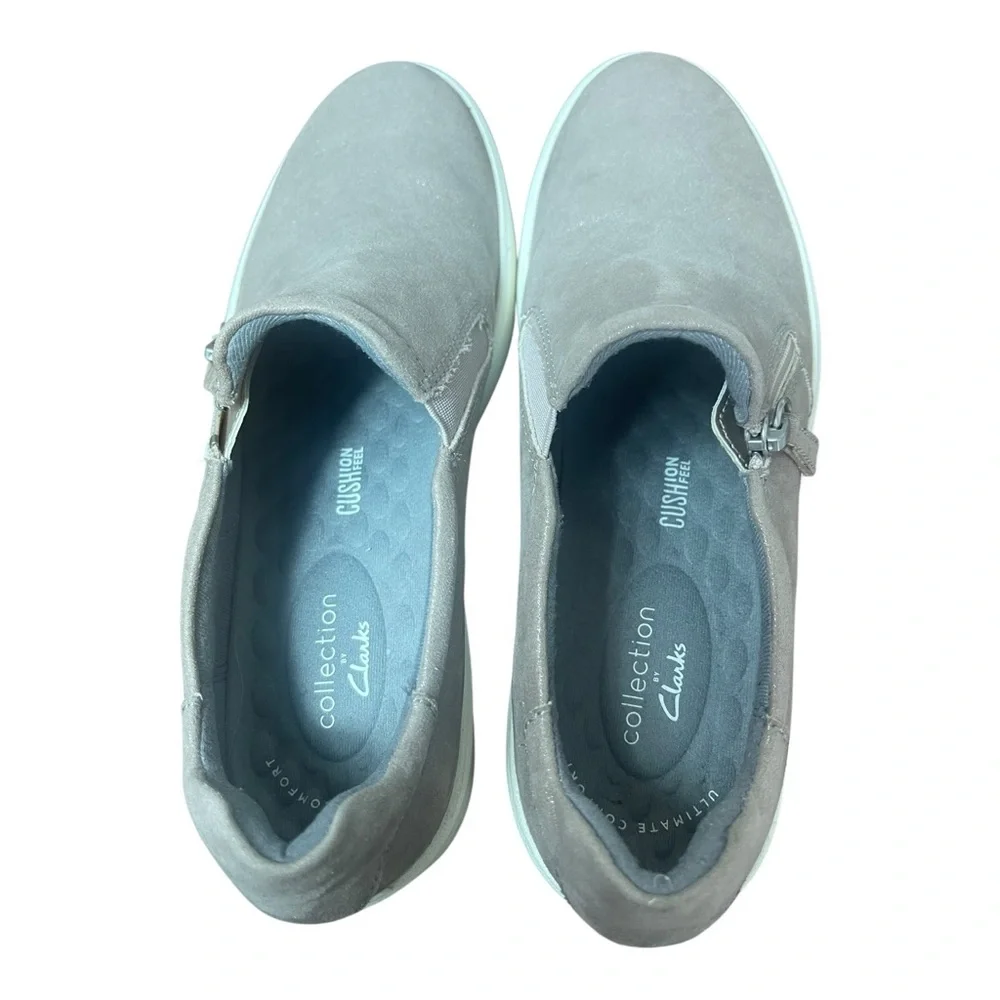 Clarks Collection Layton Step Metallic Taupe Slip-On Sneakers